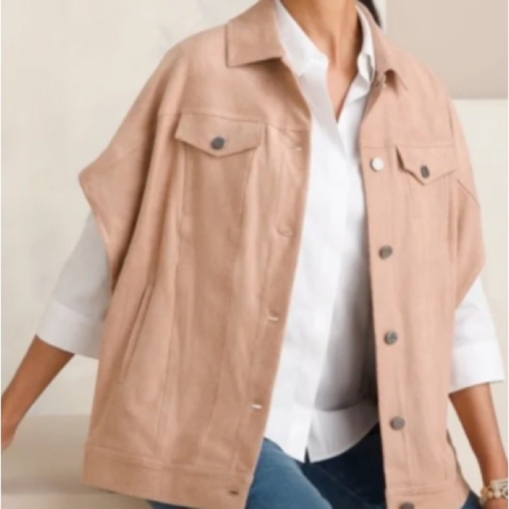 Chico's Trucker Cape Jacket Vest